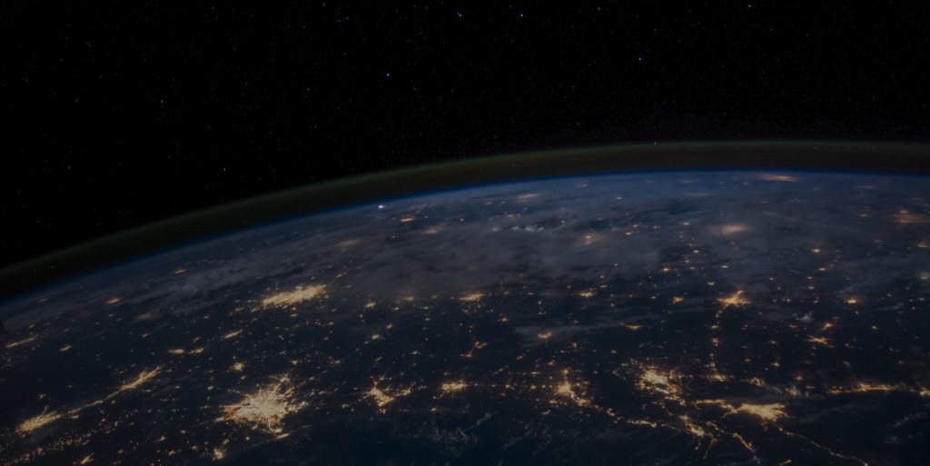 Earth at night seen from space